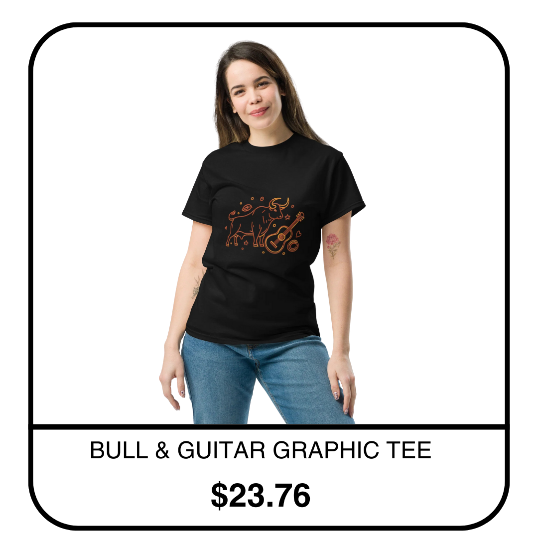 BULL & GUITAR GRAPHIC TEE